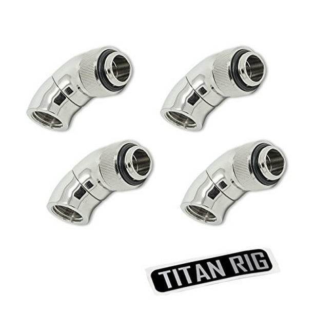 EKWB EK-AF G1//4 45/° Angled Fitting 4-Pack Nickel